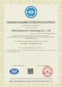 D38999/20FB35PC | MIL-DTL-38999 Series III Circular Connector - AVIA Electronics 27 ISO14001 Environmental Management Systems